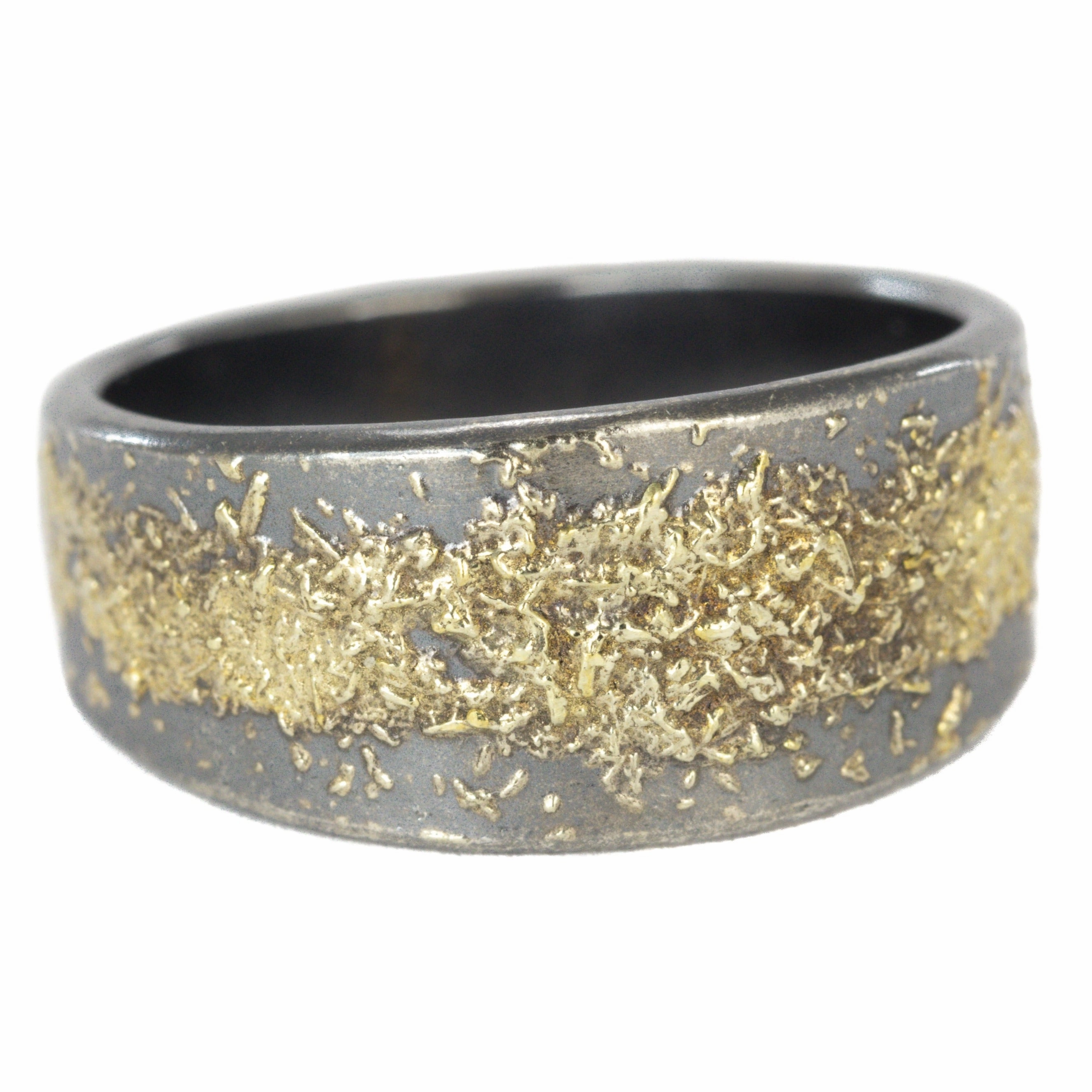 Layered Glow Exquisite Piece KMJ Staple Short Cigar Band - 22k Gold, Oxidized Silver