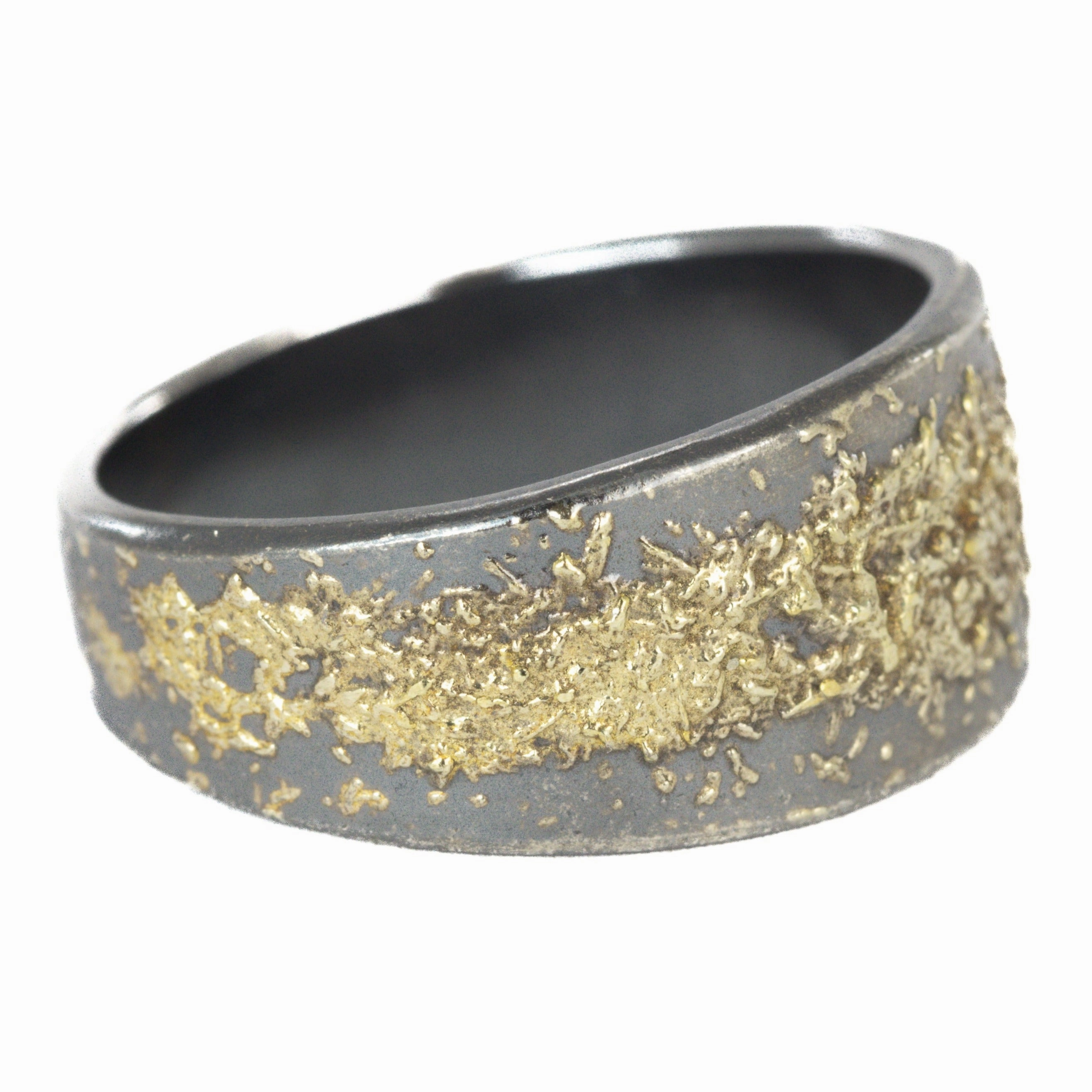 KMJ Staple Short Cigar Band - 22k Gold, Oxidized Silver Classic Jewelry Vibrant Pieces