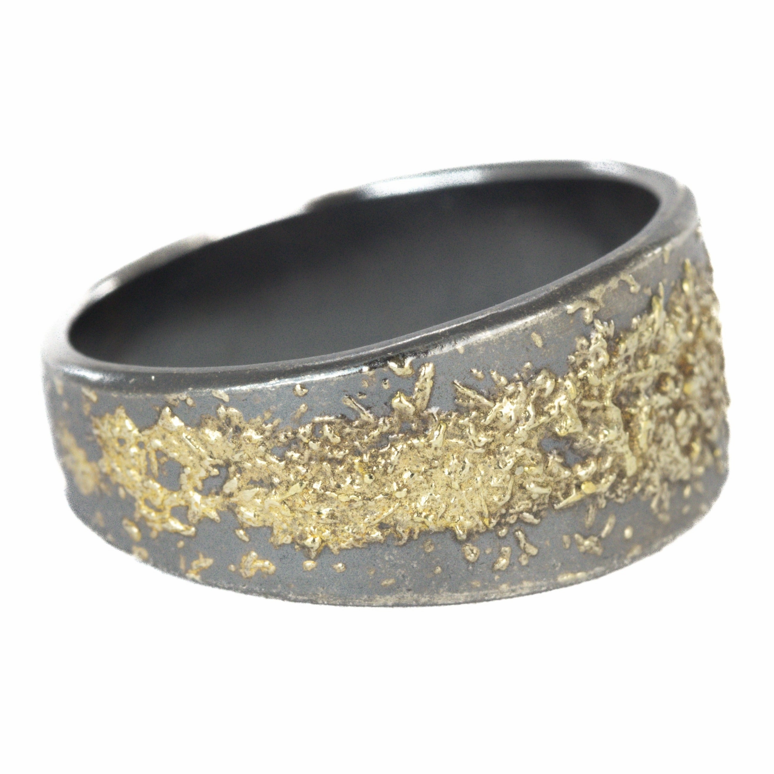 KMJ Staple Short Cigar Band - 22k Gold, Oxidized Silver Timeless Touch Trend Setting