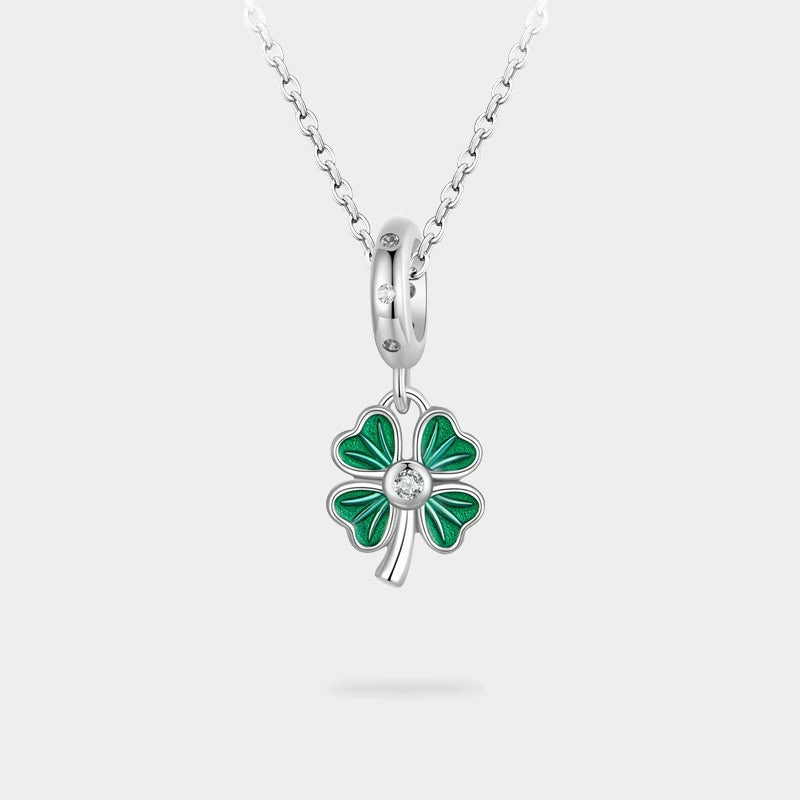 Four Leaf Clover Pendant Necklace Bohemian Accent