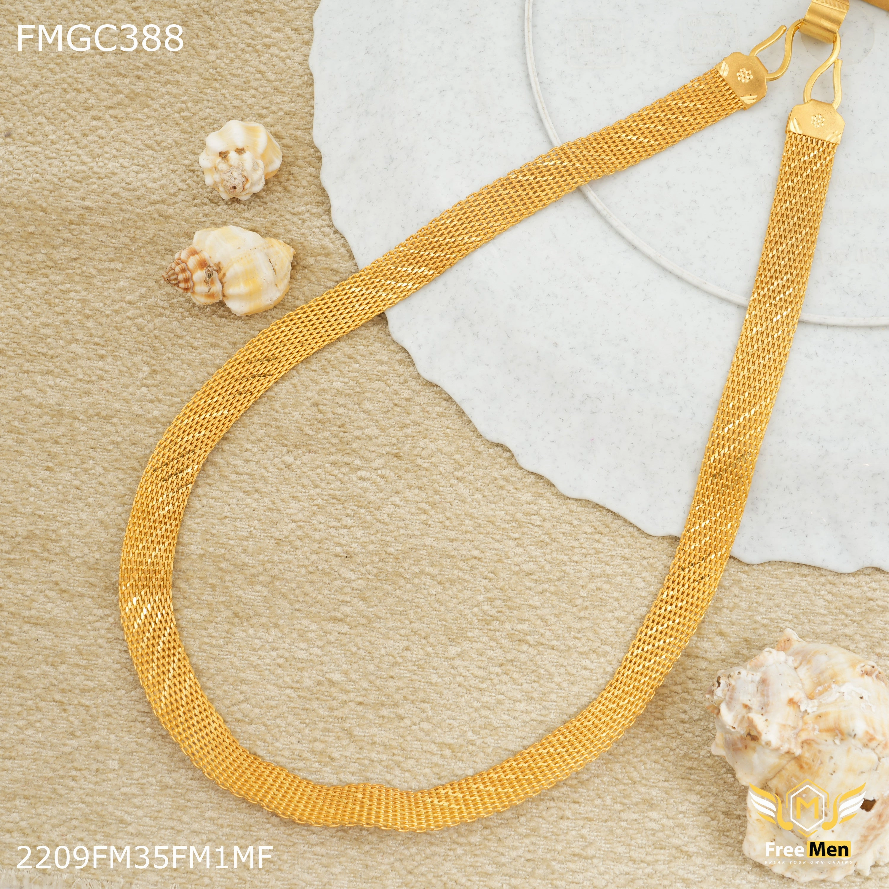 Freemen Broad Milan gold plated Chain Design - FMGC388 Subtle Detail Special Look