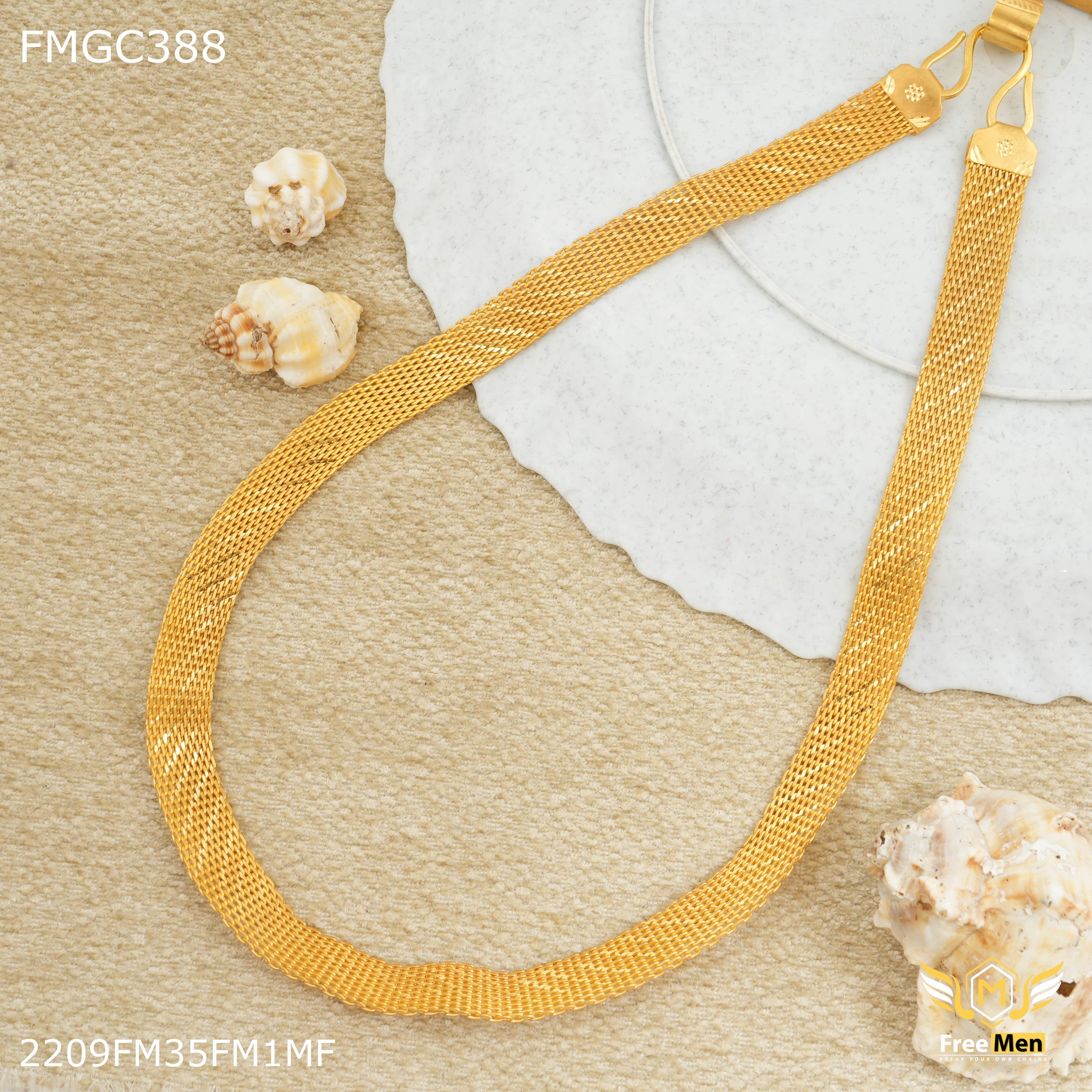 Freemen Broad Milan gold plated Chain Design - FMGC388 Charming Pieces