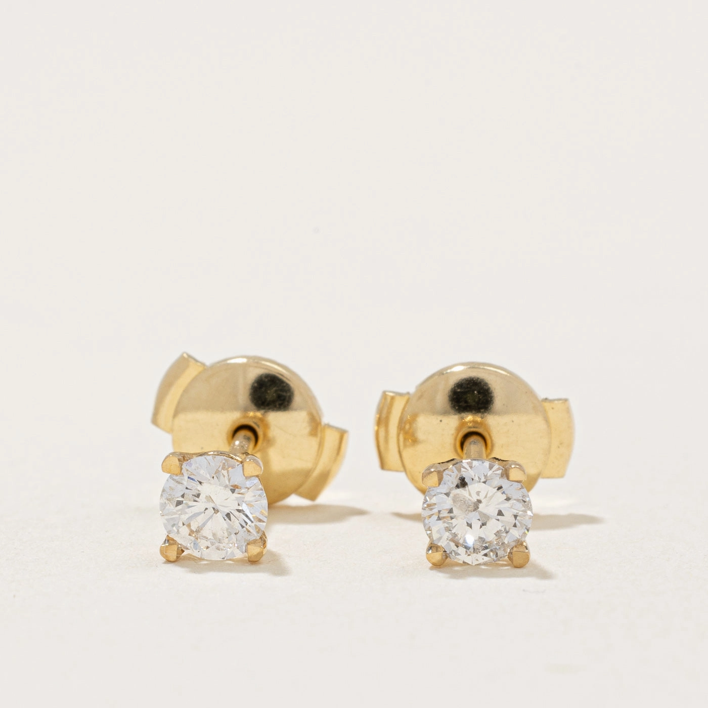 Stylish Fit 100 Ways' 18k Diamond Stud Earrings With Guardian Backs and Eagle Claws | 0.51ctw |