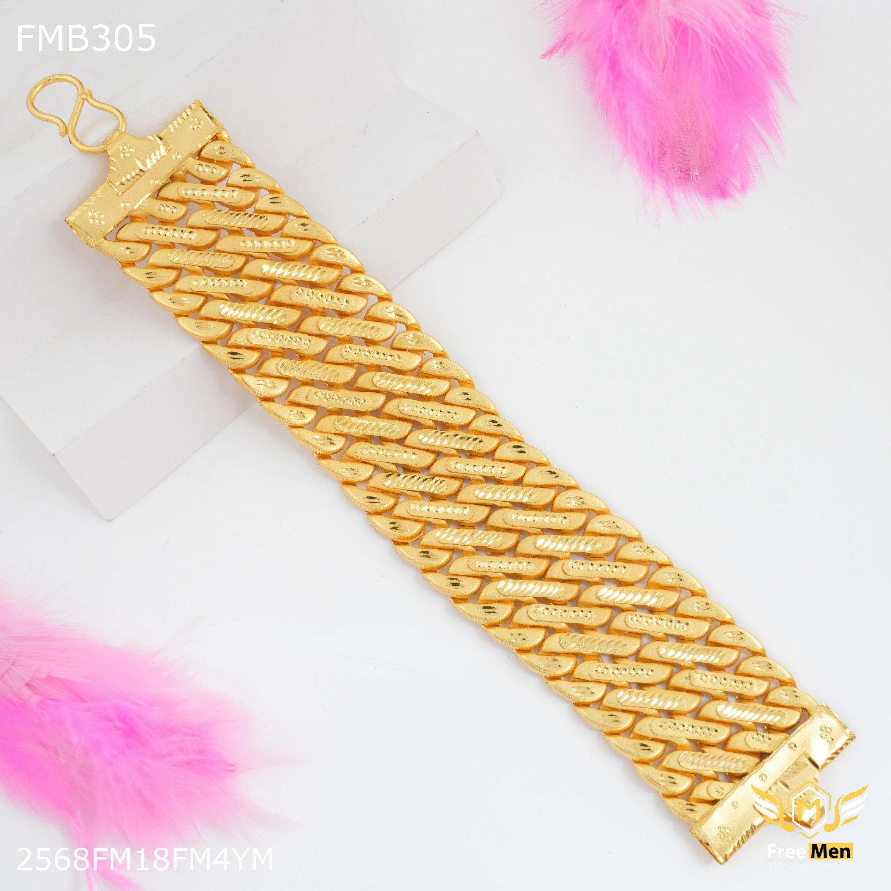 Freemen Two Line Pokel Bracelet For Men - FMB305 Modern Finish Artisan Glam