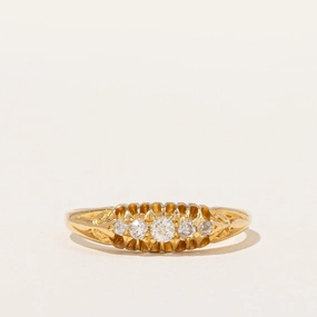 Victorian Five Stone Diamond Ring | 0.17 ctw, SZ 8.5 | Casual Look Casual Shine