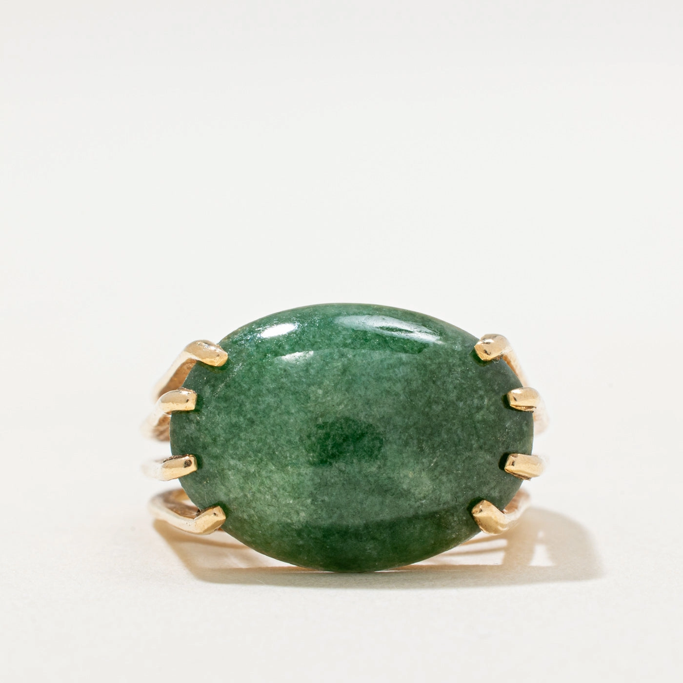 Vintage 14K Gold Aventurine Quartz Cocktail Ring | 7.20ct | SZ 6.5 Dainty Finish Everyday Pieces