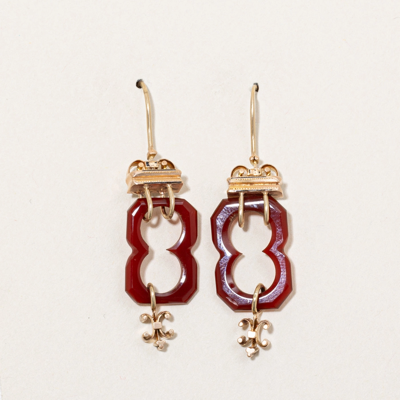 Vintage Carved Carnelian Cocktail Earrings | 6.00ctw | Romantic Moment