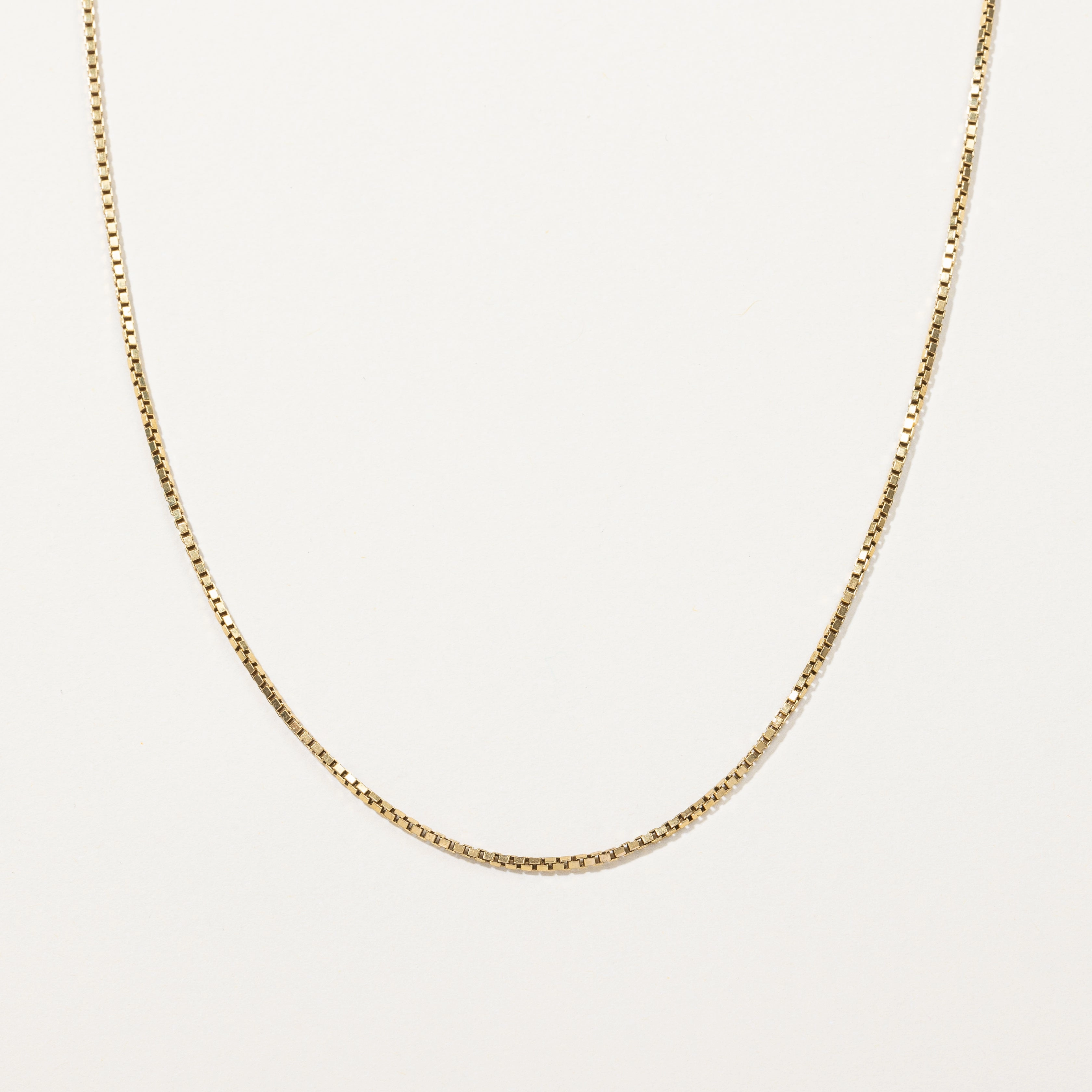 Vintage Italian 18k Yellow Gold Box Chain | 24" | Soft Detail