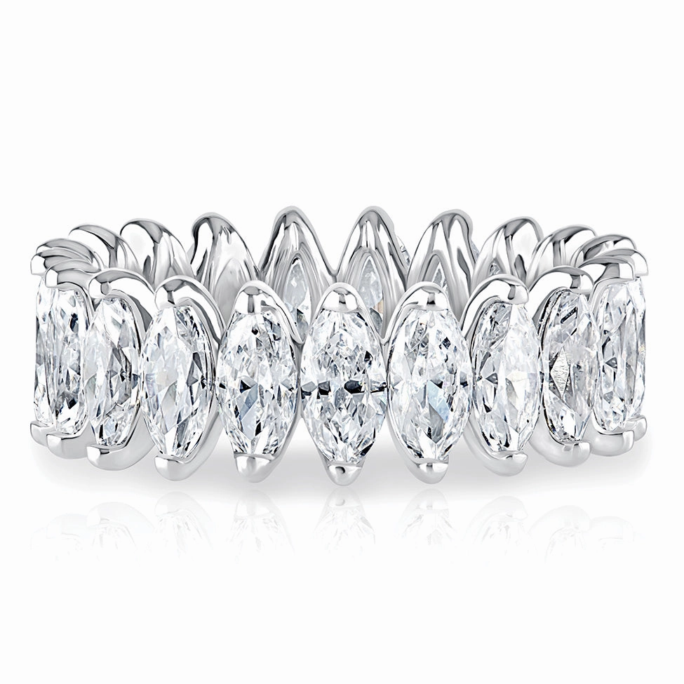 Traditional Item A. Jaffe Marquise Diamond Eternity Ring in White Gold