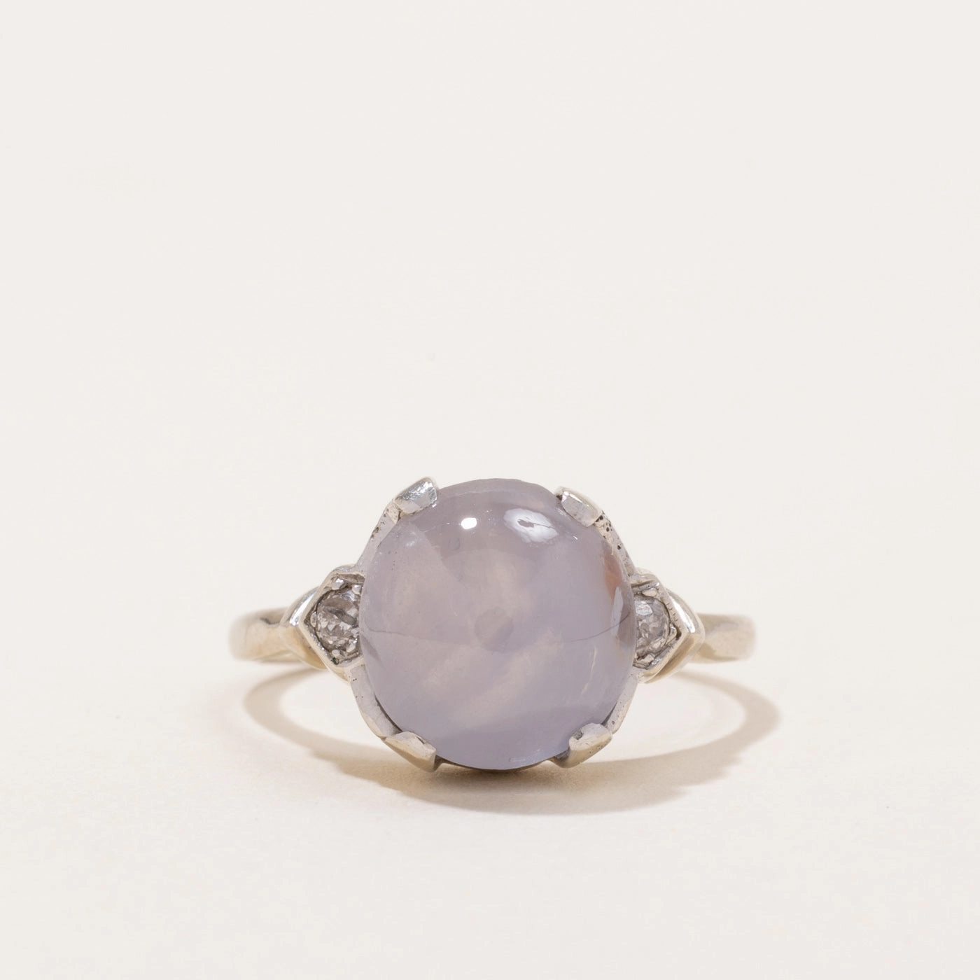 Vintage Natural Star Sapphire & Old-cut Diamond Ring | 8.50ct, 0.08ctw | SZ 6.5 | Sleek Texture Radiant Texture