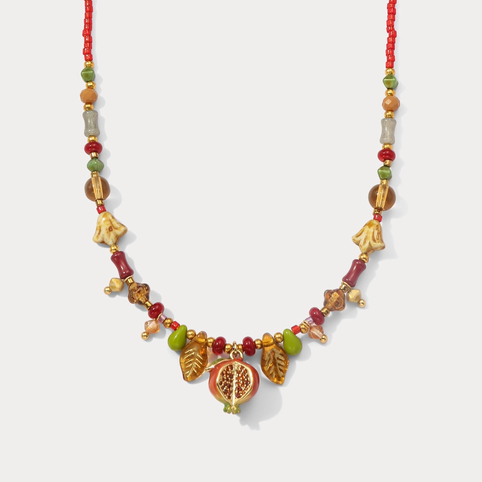 Bridal Look Spring Celebration Item Vintage Pomegranate Charm Necklace