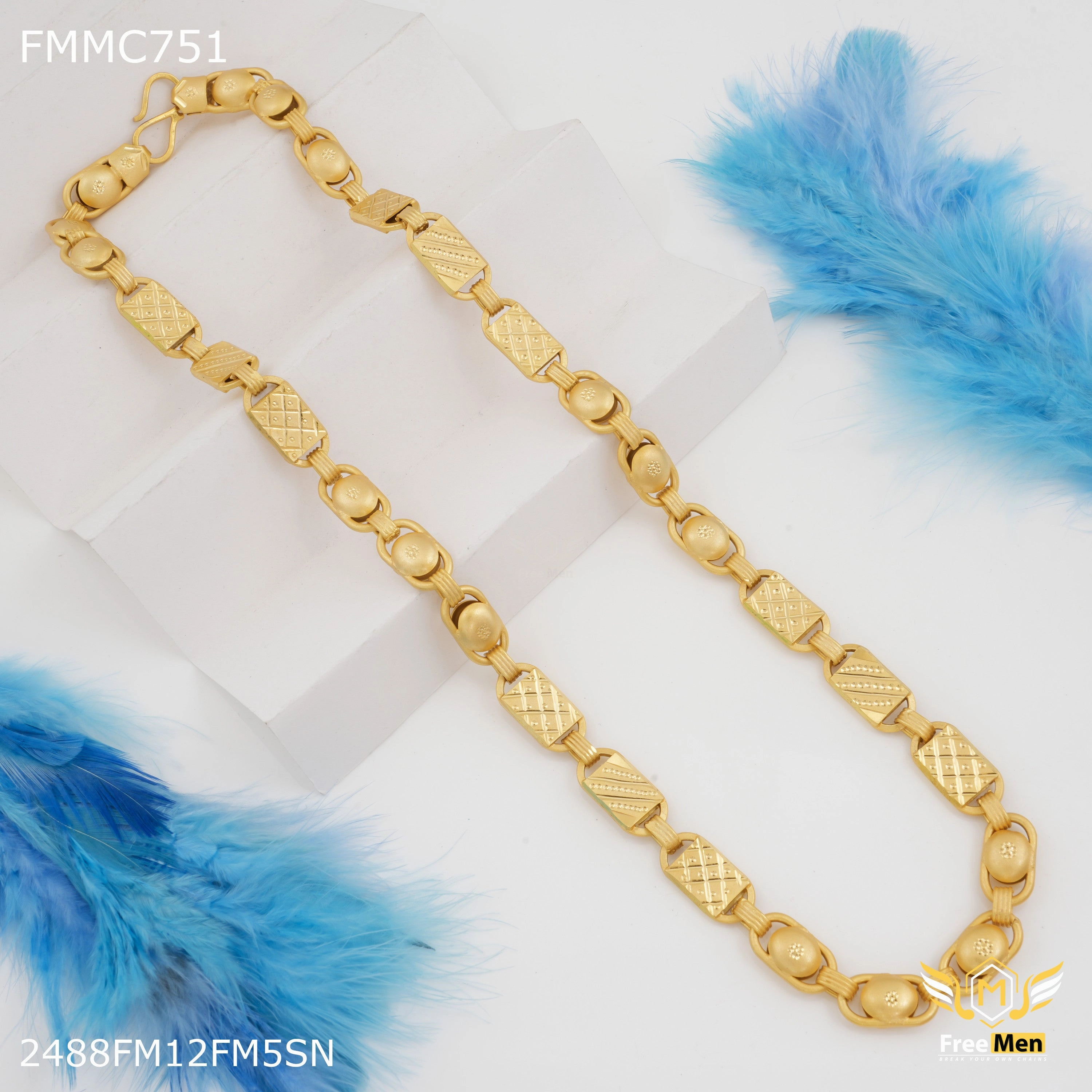 Iconic Appeal Freemen Round C cut with Nawabi Chain for Man - FMMC751
