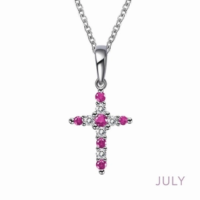 Balanced Feature July Birthstone Necklace