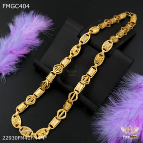 Glam Ready Weekend Chic Freemen C cut Nawabi with AD gold plated Chain - FMGC404