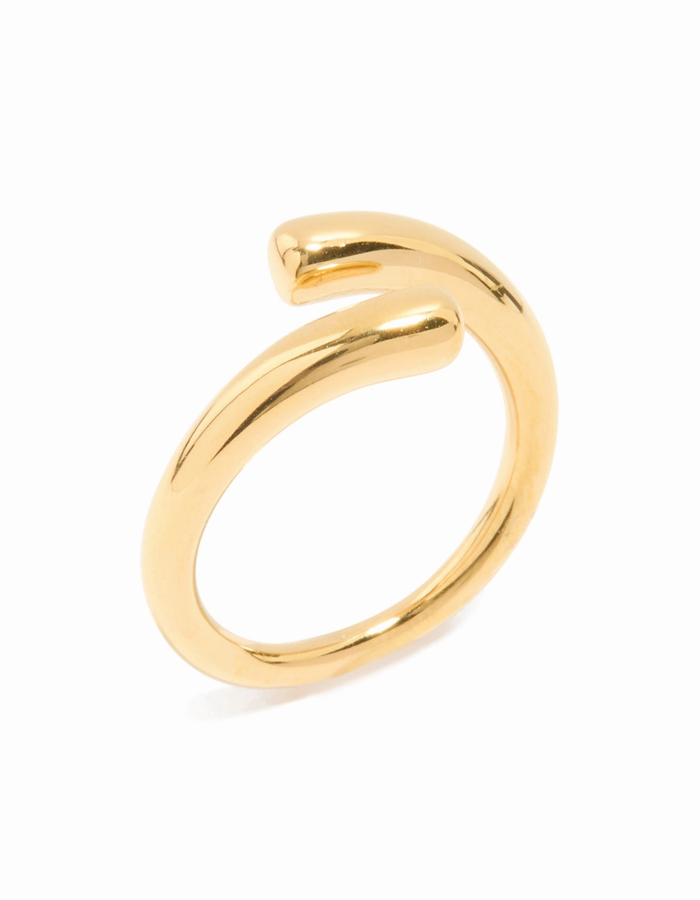 Waterproof Gold Plated Stainless Steel Swirl Wrap Ring Classy Vibe Layered Mood