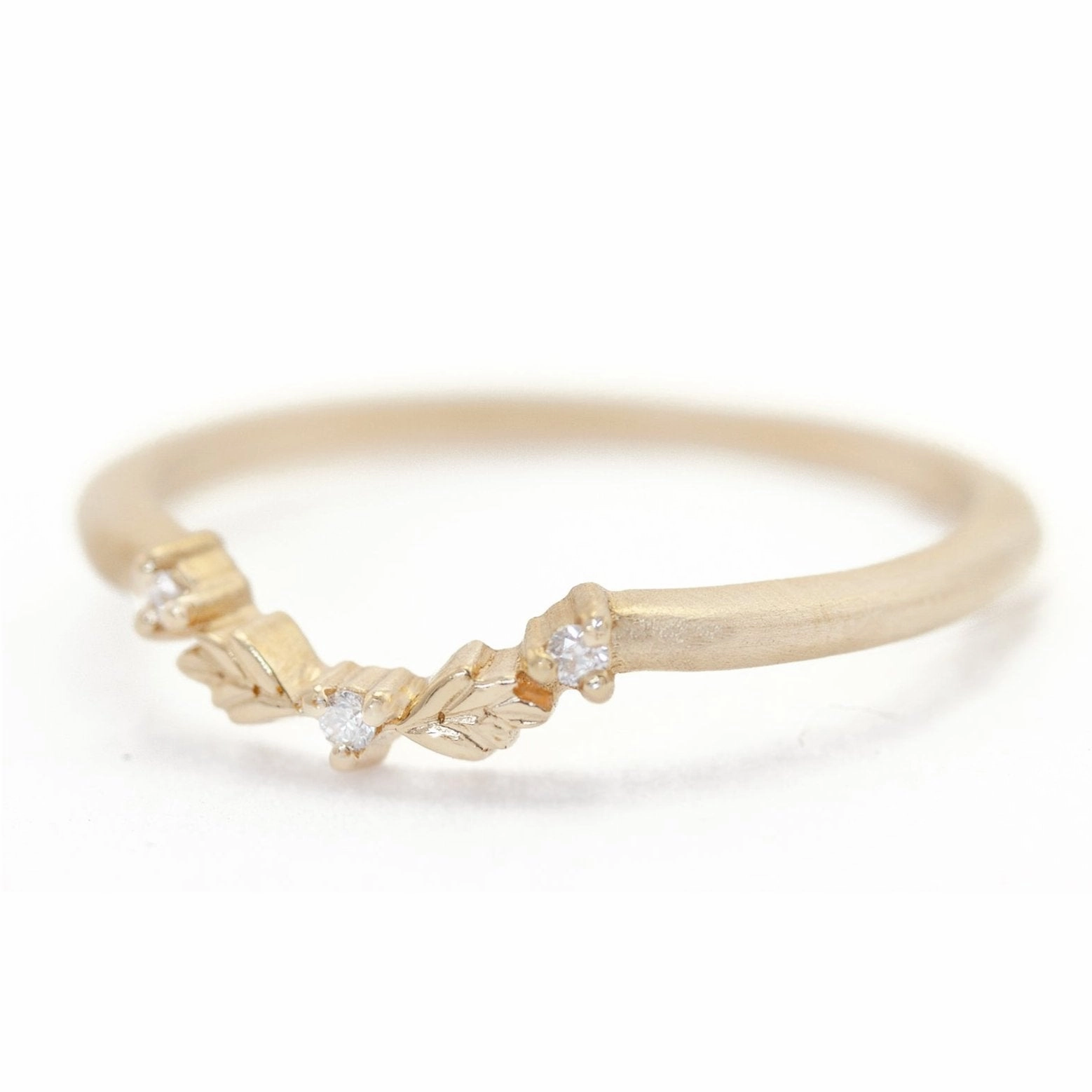 Wood Nymph Faye 3-Stone Guard Band - l8k Gold   Diamonds (.02 ctw) Fashion highlight Minimalist Accessory