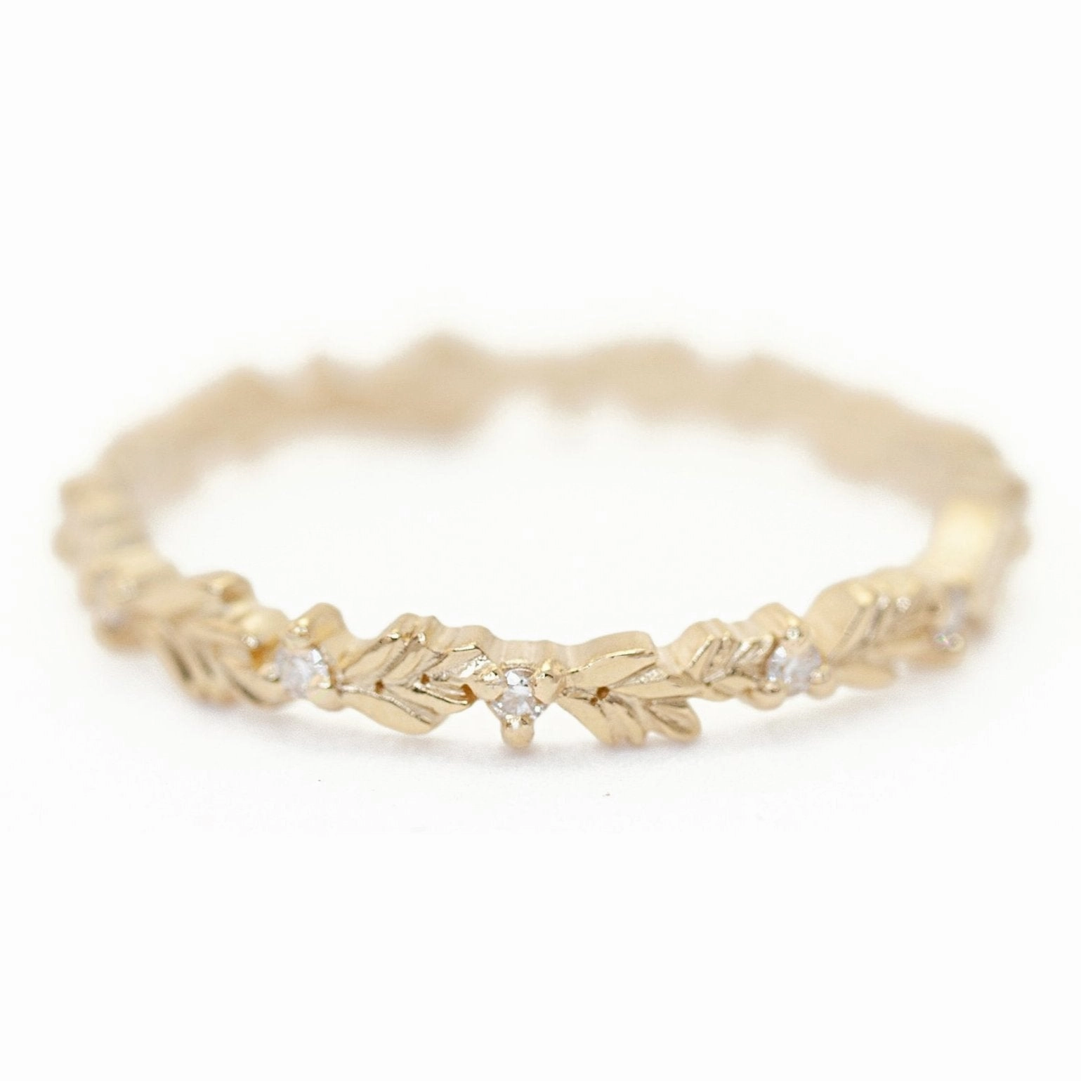 Wood Nymph Faye Slender Band - 18k Yellow Gold   Diamonds (.1 ctw) Elegant Movement Luxury Symbol