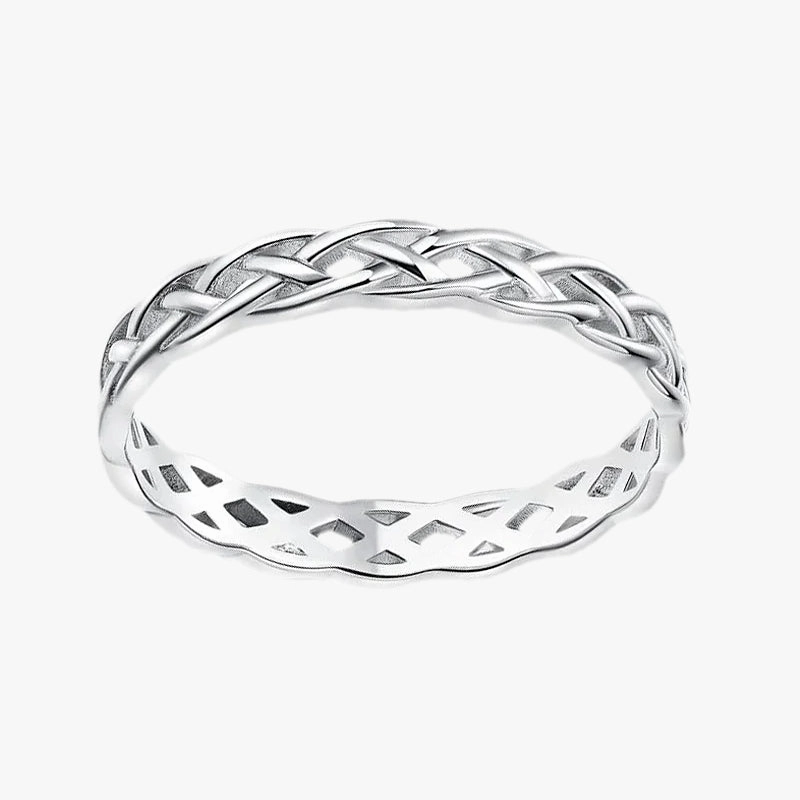 Woven Unisex Celtic Knot Eternity Wedding Band Elegant Attire Bold Keepsake