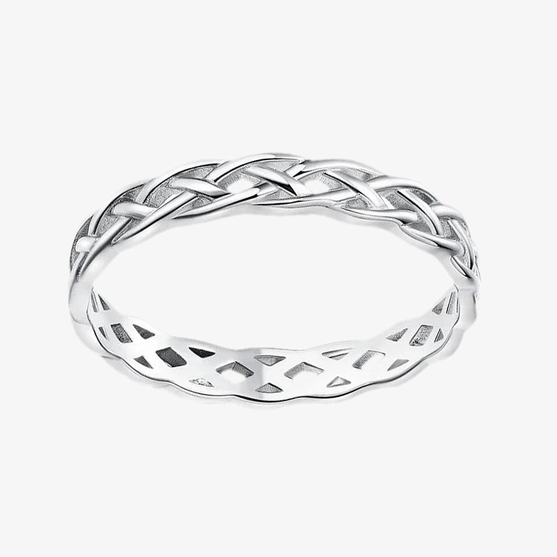 Trendy Embellishment Exquisite Adornment Woven Unisex Celtic Knot Eternity Wedding Band