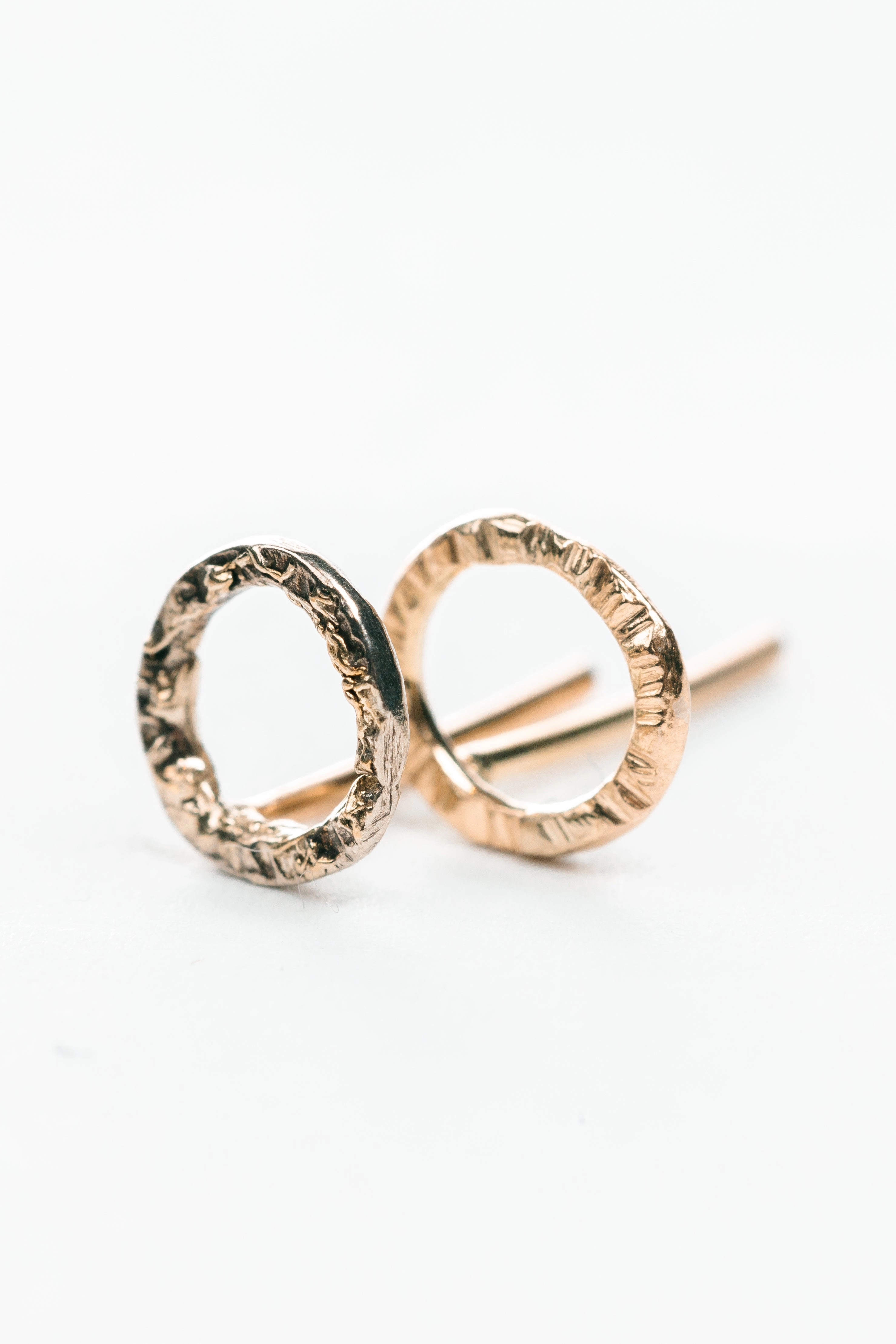 Sculpted Touch X-O Studs - 22k/18k Gold   Oxidized Silver