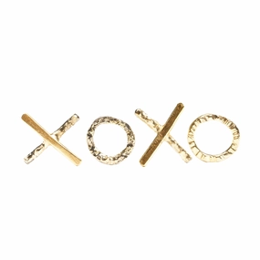Graceful Charm Daily Accessories X-O Studs - 22k/18k Gold   Oxidized Silver