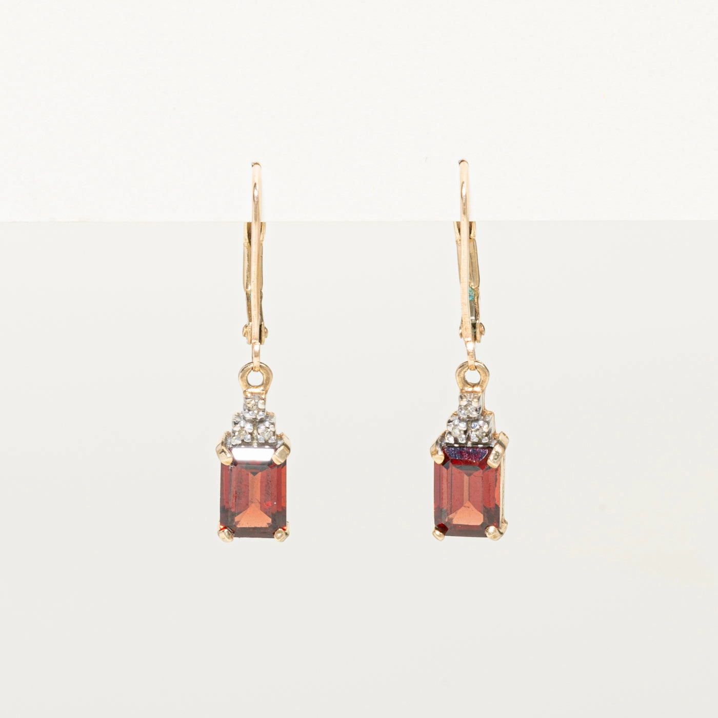 Yellow Gold Garnet & Diamond Drop Earrings | 2.70ctw, 0.03ct Timeless Appeal